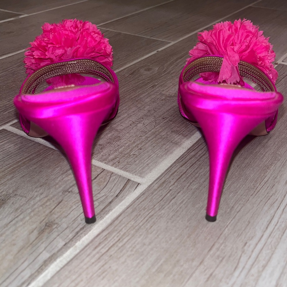 **AUTHENTIC Aquazzura Chic Fuchsia Floral Heels - Picture 5 of 5